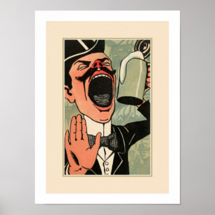 Póster Dibujo animado de consumición de la boca de la