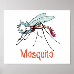 Póster Dibujo animado de mosquito