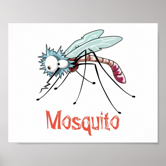 Póster Dibujo animado de mosquito (Frente)