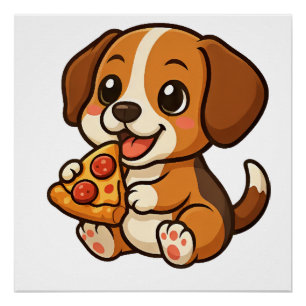 Póster Dibujo animado de perro beagle lindo amantes de pi