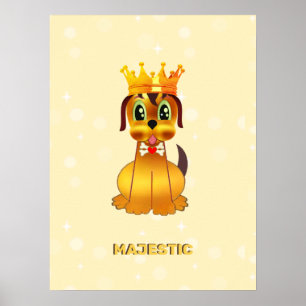 Póster Dibujo animado de perro cachorro real lindo