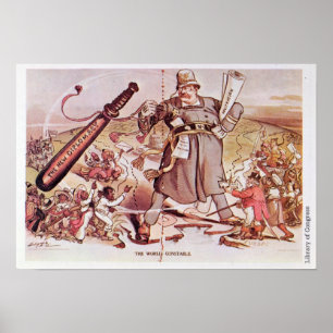 Póster Dibujo animado de presidente Roosevelt