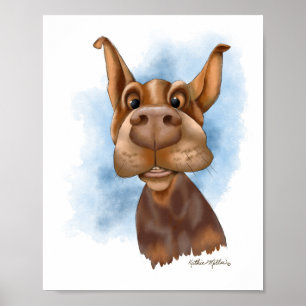 Póster Dibujo animado del doberman Boop el Snoot