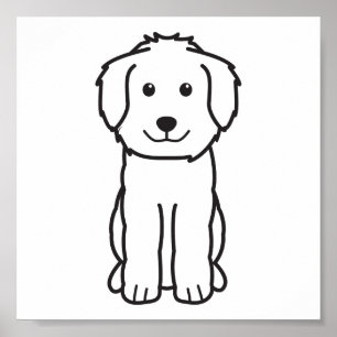 Póster Dibujo animado del perro de Goldendoodle