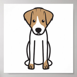 Póster Dibujo animado del perro de Jack Russell Terrier