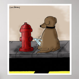 Póster Dibujo animado del perro de la venganza de la boca