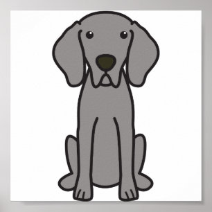 Póster Dibujo animado del perro de Weimaraner