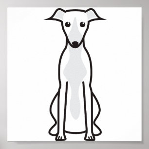 Póster Dibujo animado del perro de Whippet