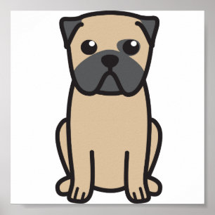 Póster Dibujo animado del perro del barro amasado