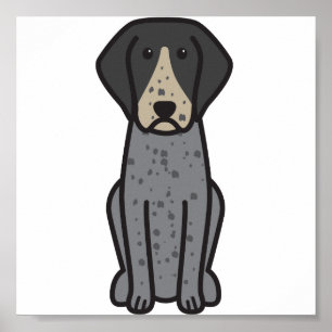 Póster Dibujo animado del perro del Coonhound de Bluetick