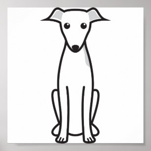 Póster Dibujo animado del perro del galgo italiano