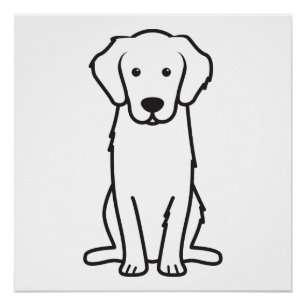 Póster Dibujo animado del perro del golden retriever