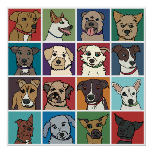 Póster Dibujo animado del perro del rescate