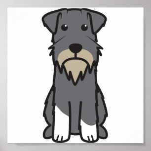 Póster Dibujo animado del perro del Schnauzer miniatura