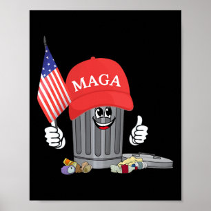 Póster Dibujo animado divertido de Trump Mega Garge Lata