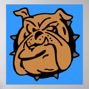 Póster Dibujo animado inglés del bulldog