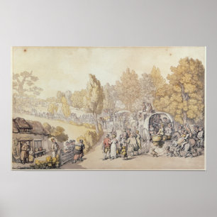 Póster Dibujo animado que representa el country folk que