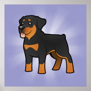 Póster Dibujo animado Rottweiler