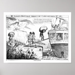 Póster Dibujo animado satírico sobre el estado de Irland