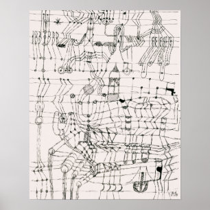 Póster Dibujo anotado en la forma de una red (1920)