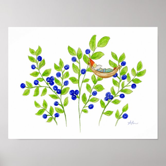 Póster Dibujo artístico de Blueberry Bush Gnome (Frente)