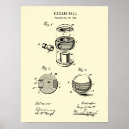 Póster Dibujo artístico de la pared de una patente de bal