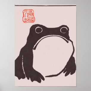 Póster Dibujo artístico de rana Matsumoto Hoji