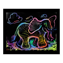 Dibujo artístico del Elefante del Arcoiris