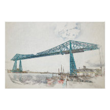 Dibujo artístico del puente transportador de Middl