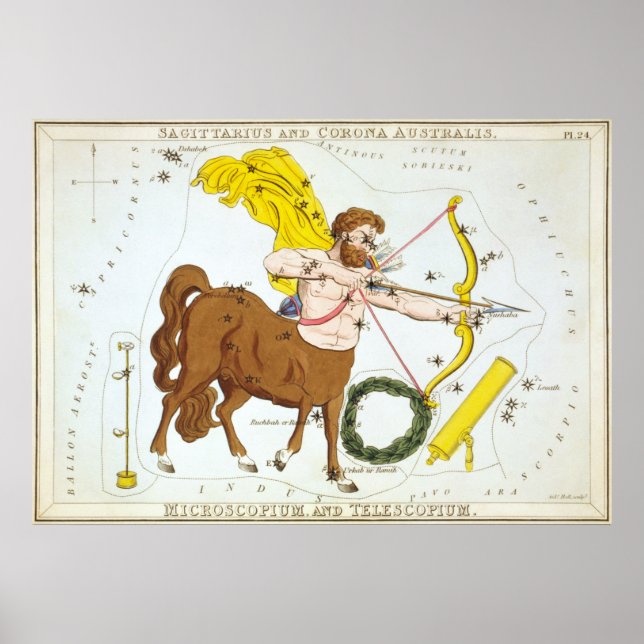 Póster Dibujo astrológico sagitario (Frente)