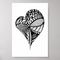 Dibujo cardíaco | Esbozo de un corazón con patrone