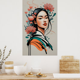 Póster dibujo chica