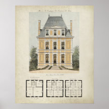 Dibujo de arquitectura vintage París Francia nº 3