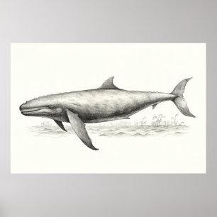 Póster Dibujo de ballenas