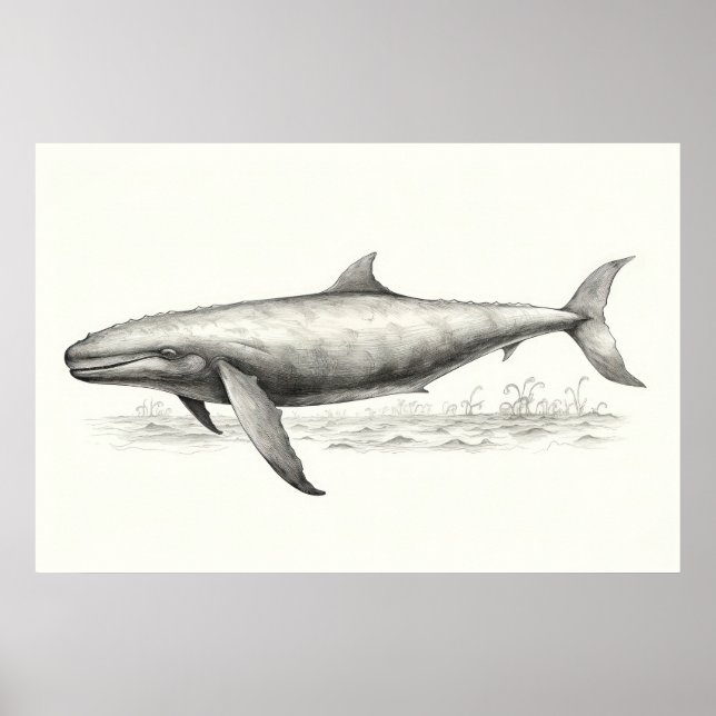 Póster Dibujo de ballenas (Frente)