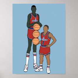 Póster Dibujo de Bol y Bogues, NBA