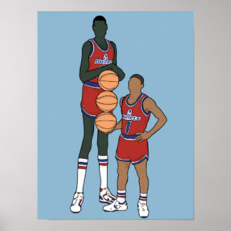 Póster Dibujo de Bol y Bogues, NBA