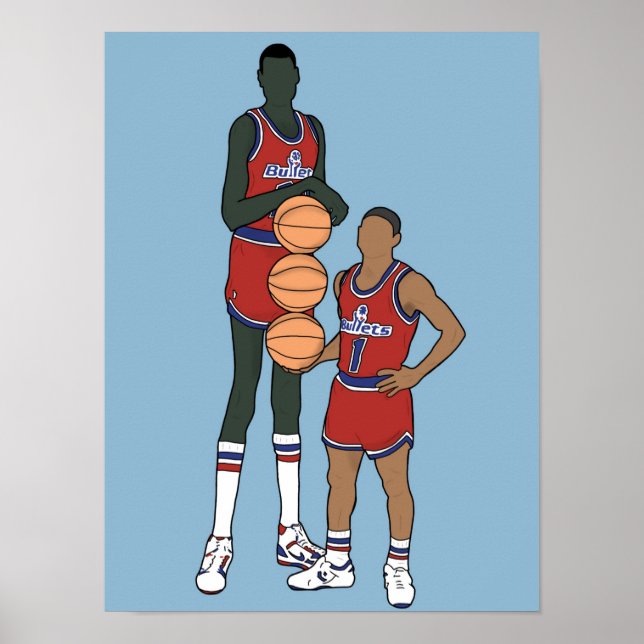Póster Dibujo de Bol y Bogues, NBA (Frente)