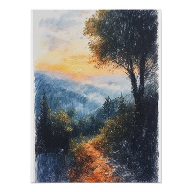 Póster Dibujo de bosque (Anverso)
