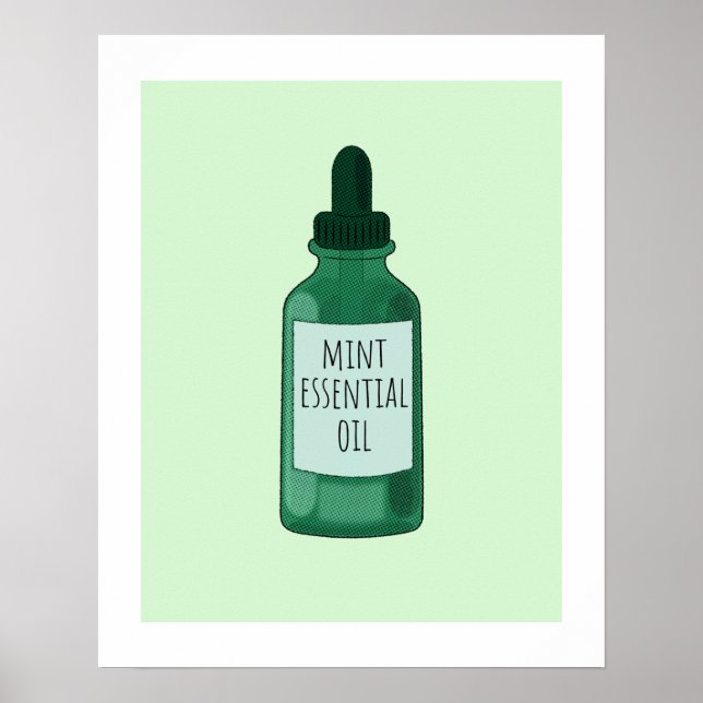 Póster Dibujo de botellas de aceite esenciales (Frente)