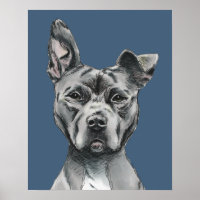 Dibujo de Bulldog Gris Stalky Pit
