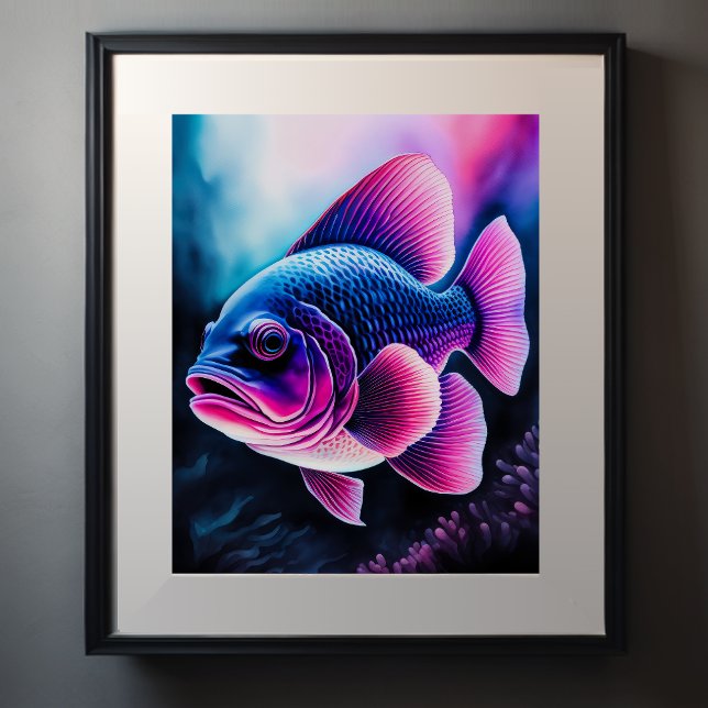 Póster Dibujo de calzado de peces en negro V (Subido por el creador)