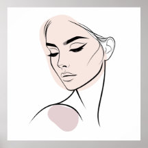 Dibujo de cara de una línea no3 (con color)