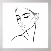 Dibujo de cara de una mujer de línea nº3