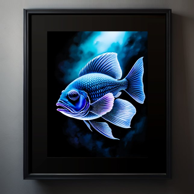 Póster Dibujo de charlas de peces en negro II (Subido por el creador)