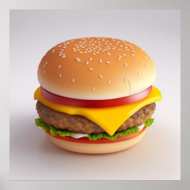 Póster Dibujo de cheeseburger lindo (Frente)