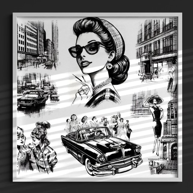 Póster Dibujo de Chica de moda de época (Subido por el creador)