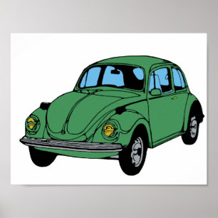 Póster Dibujo de coches hippie, papel Poster de valor (ma