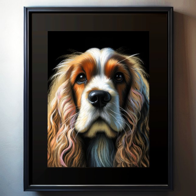 Póster Dibujo de Cocker Spaniel con Pastel Duro (Subido por el creador)