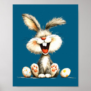 Póster Dibujo de conejo lindo conejito divertido y esponj
